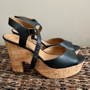 14 & Union Becca Platform Sandals Black Size 11 Brand New Never Worn
